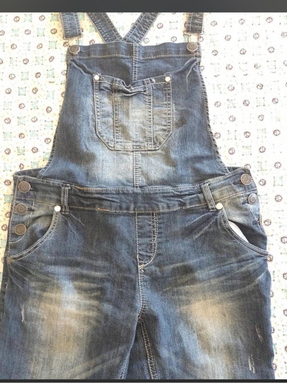 Wallflower Distressed Blue Denim Women's Overalls